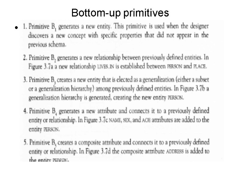 Bottom-up primitives